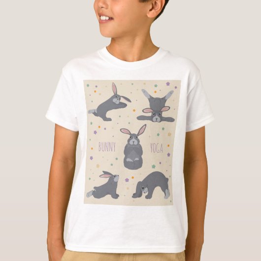 Bunny Yoga Poses Funny Rabbit T-shirt (Voorkant)