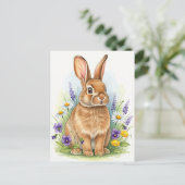 Bunny Young Hare Baby Rabbit Wild Animals Briefkaa Briefkaart (Staand voorkant)