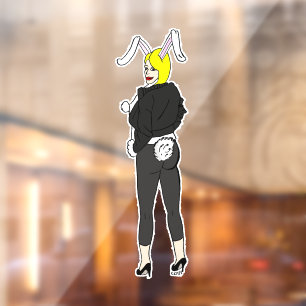 bunnygirl raamsticker