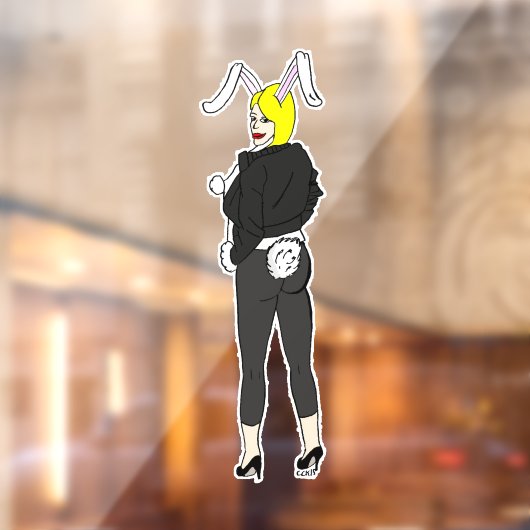 bunnygirl raamsticker (Vel 2)