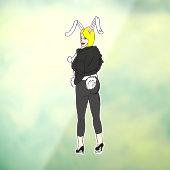 bunnygirl raamsticker (Vel 3)
