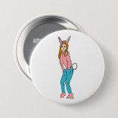 bunnygirl ronde button 7,6 cm (Voorkant /achterkant)