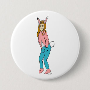 bunnygirl ronde button 7,6 cm