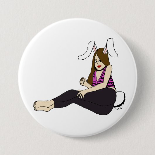 bunnygirl ronde button 7,6 cm (Voorkant)
