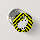 BunnyLuv Black, Yellow en Bunny-Button Ronde Button 3,2 Cm (Voorkant /achterkant)