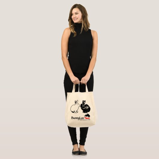 BunnyLuv-Canvas tas met Ophelia en Pixie (Voorkant (model))
