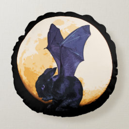 BunnyLuv Halloween Pillow met Ethan Rond Kussen