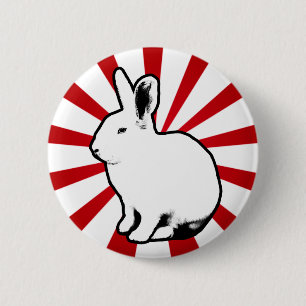 BunnyLuv White Rabbit Snoep Stripe Button