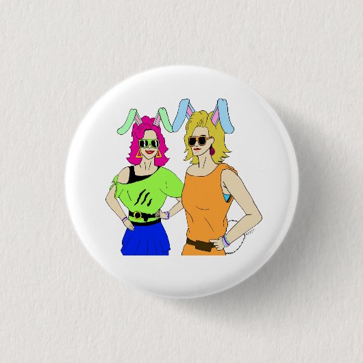 bunnymemeisjes ronde button 3,2 cm (Voorkant)