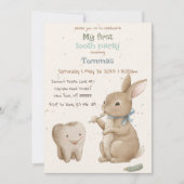 Bunny's boy Eerste Tandfeest uitnodiging (Voorkant)