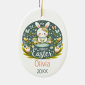 Bunny's eerste paasviering - gepersonaliseerd keramisch ornament (Achterkant)