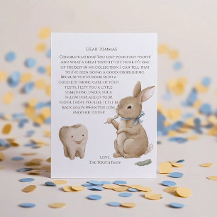 Bunny's jongen Eerste Tand Fairy Letter