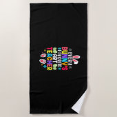 Bunny's Teacher Easter Thema Kleurrijk ontwerp Strandlaken (Voorkant)