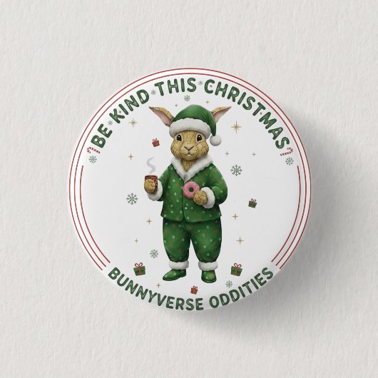 Bunnyverse christmas ronde button 3,2 cm (Voorkant)