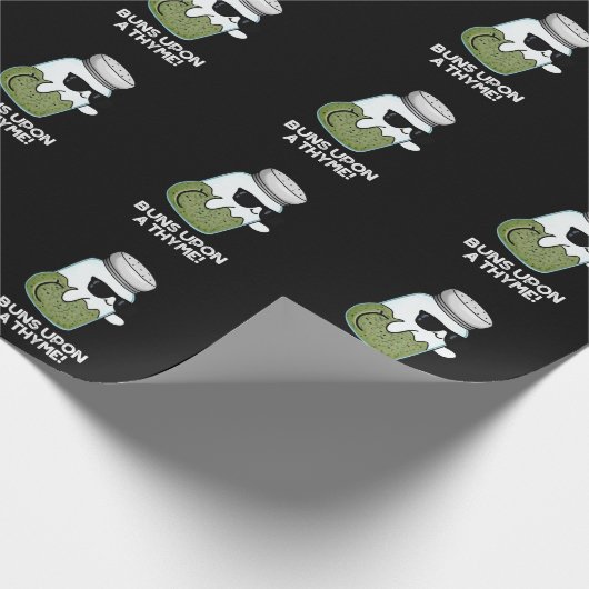 Buns On a Thyme Funny Herb Pun Dark BG Cadeaupapier (Hoek)