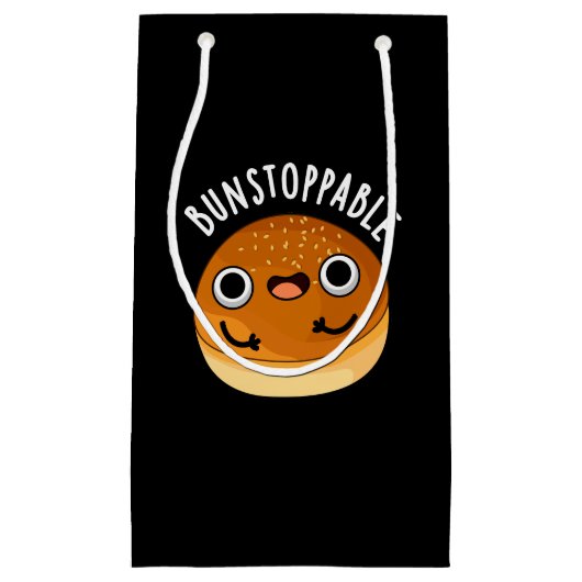 Bunstoppable Funny Bun Pun Dark BG Klein Cadeauzakje (Voorkant)