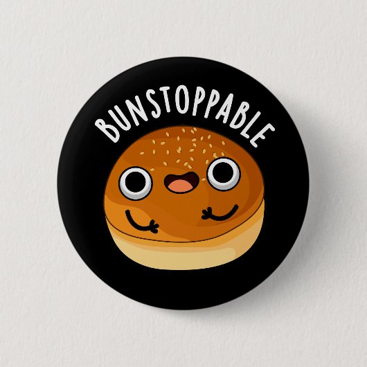 Bunstoppable Funny Bun Pun Dark BG Ronde Button 5,7 Cm (Voorkant)