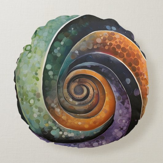 bunt und modern, design mit Spirale Rond Kussen (Voorkant)
