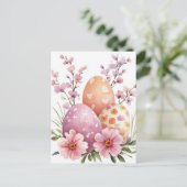 Bunte Aquarell Oster Postkarte mit Ostereiern Briefkaart (Staand voorkant)