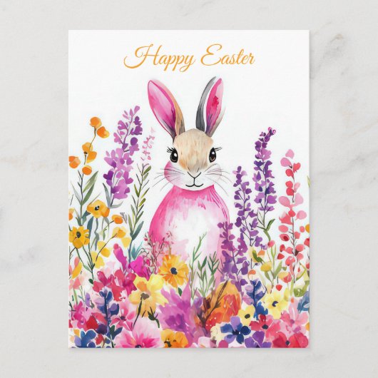 Bunte Aquarell Oster Postkarte mit Ostereiern Briefkaart (Voorkant)