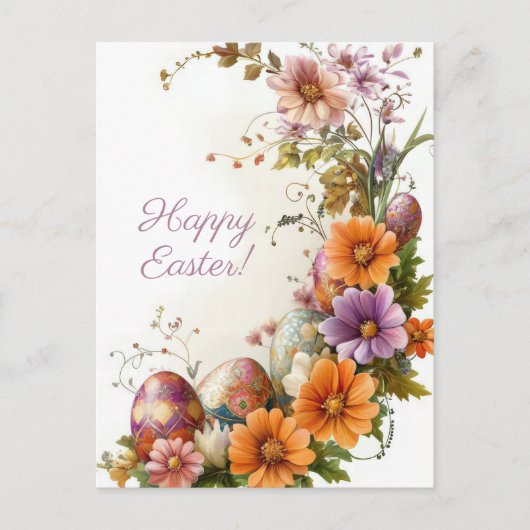 Bunte Aquarell Oster Postkarte mit Ostereiern Briefkaart (Voorkant)