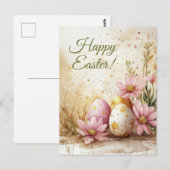 Bunte Aquarell Oster Postkarte mit Ostereiern Briefkaart (Voorkant / Achterkant)