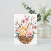 Bunte Aquarell Oster Postkarte mit Ostereiern Briefkaart (Staand voorkant)