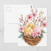 Bunte Aquarell Oster Postkarte mit Ostereiern Briefkaart (Voorkant / Achterkant)