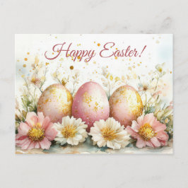 Bunte Aquarell Oster Postkarte mit Ostereiern Briefkaart