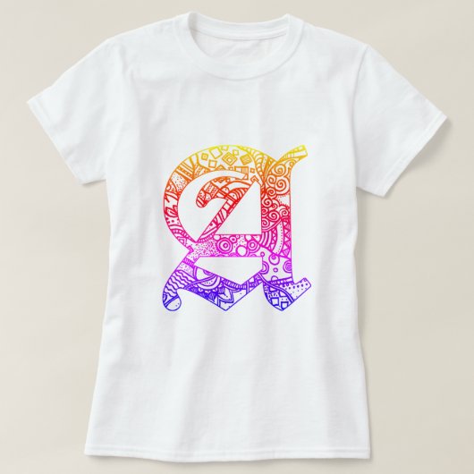 Bunte Buchstabe "A" im gotischen Stil T-shirt (Design voorkant)
