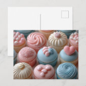 Bunte Cupcakes mit Herzen Valentinstag Briefkaart (Voorkant / Achterkant)