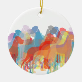 Bunte Doggen Weihnachtsanhänger Keramisch Ornament