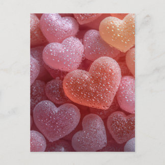 Bunte Herzen aus Zucker Valentinstag Briefkaart