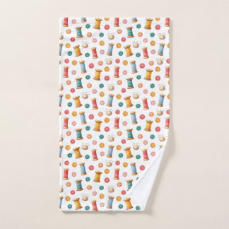 Bunte Knöpfe und Garne- Nähen- Muster Handdoek
