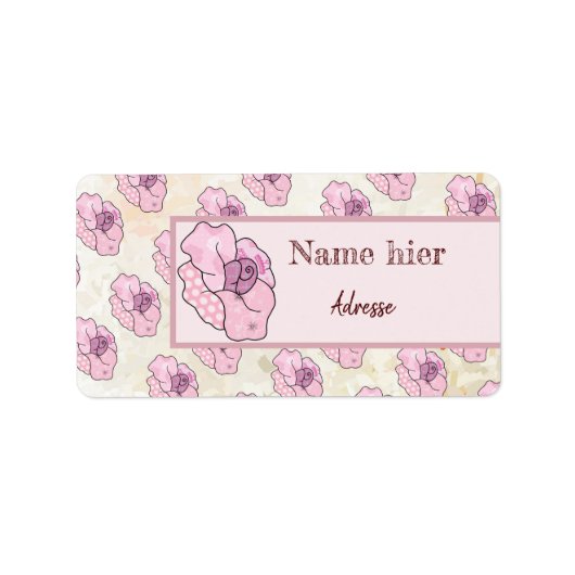 bunte Roos Adressaufkleber Etiket (Voorkant)