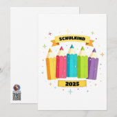 Bunte Stifte mit Sternchen - Schulkind 2025 | Kaart (Voorkant / Achterkant)