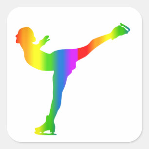 Bunter Eiskunsticlauf Regenbogen Sticker