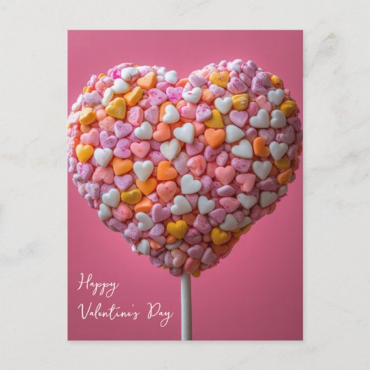 Bunter Herz Cake Pop Valentinstag Briefkaart (Voorkant)