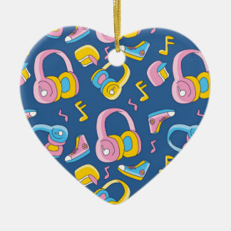 Bunter Musikmix in rosa, blau, gelb Keramisch Ornament