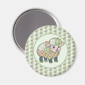 buntes Lämmchen  postkarte Magneet (Voorkant / Achterkant)