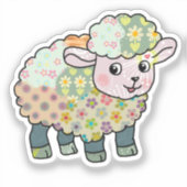 buntes Lämmchen  postkarte Sticker (Voorkant)
