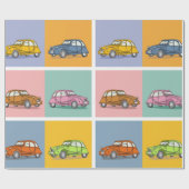 Buntes Oldtimer 2cv Ente Muster Cadeaupapier (Vlak)
