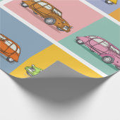 Buntes Oldtimer 2cv Ente Muster Cadeaupapier (Hoek)