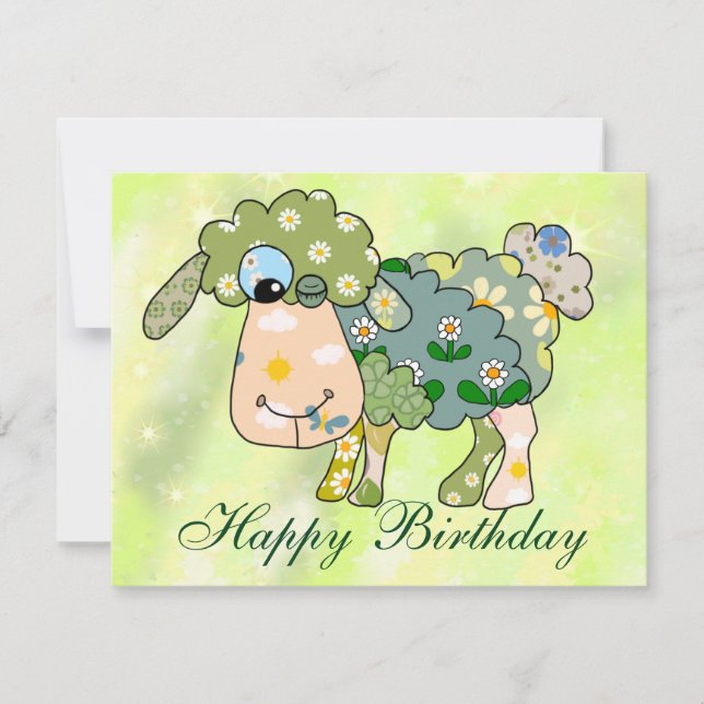 Buntes Schaf Postkarte (Voorkant)