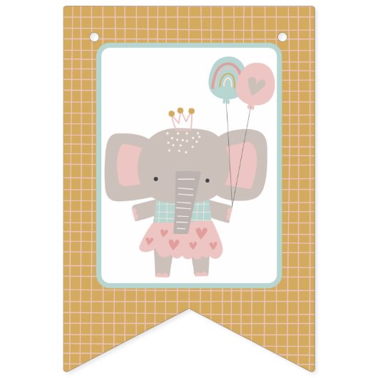 Bunting Banner Flag Girl & Beer in Hot Air ballon (Eerste vlag)