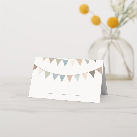 Bunting blanco plaats kaart met handschrift lijn (Voorkant)