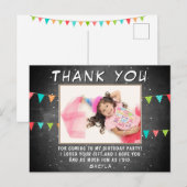 Bunting Flag Chalkboard Birthday Foto Briefkaart (Voorkant / Achterkant)