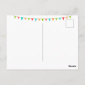 Bunting Flag Chalkboard Birthday Foto Briefkaart (Achterkant)