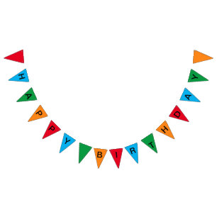 Bunting - Happy Birthday Circus ontwerp Vlaggetjes