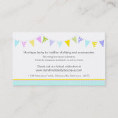 Bunting van baby boutique visitekaartjes (Achterkant)